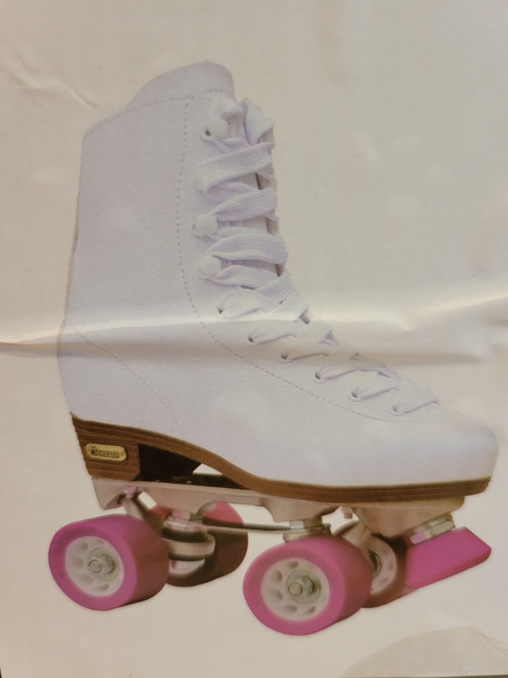 NIB Chicago White High-Top Roller Skate with Pink Wheels - Women Size 9